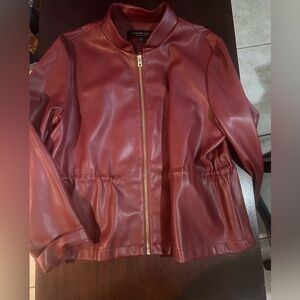 Marc New York Deep Red Leather Jacket NWOT